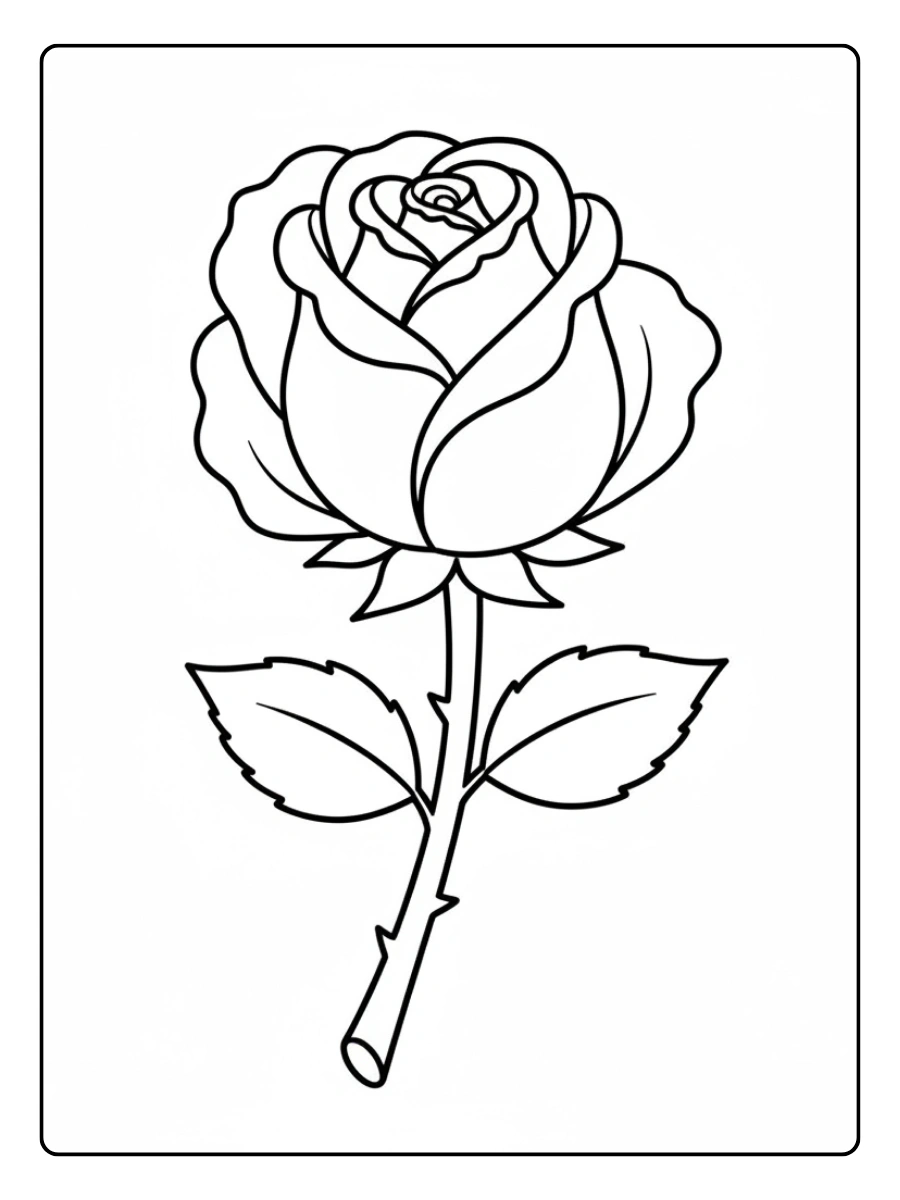 Roses Coloring Pages – Rose Coloring Page for Kids