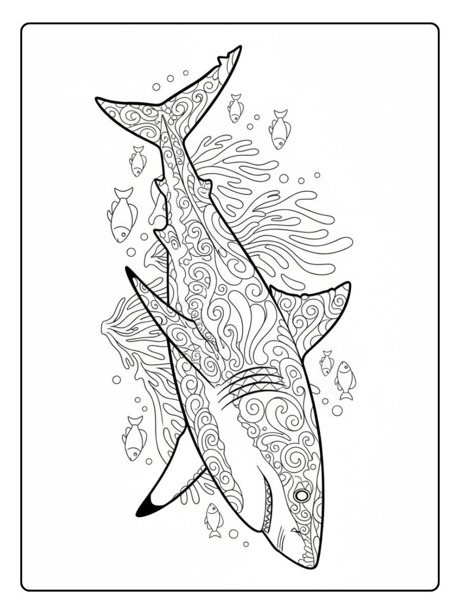 Shark Coloring Pages – Detailed Shark