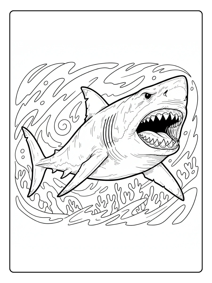 Shark Coloring Pages – Scary Shark