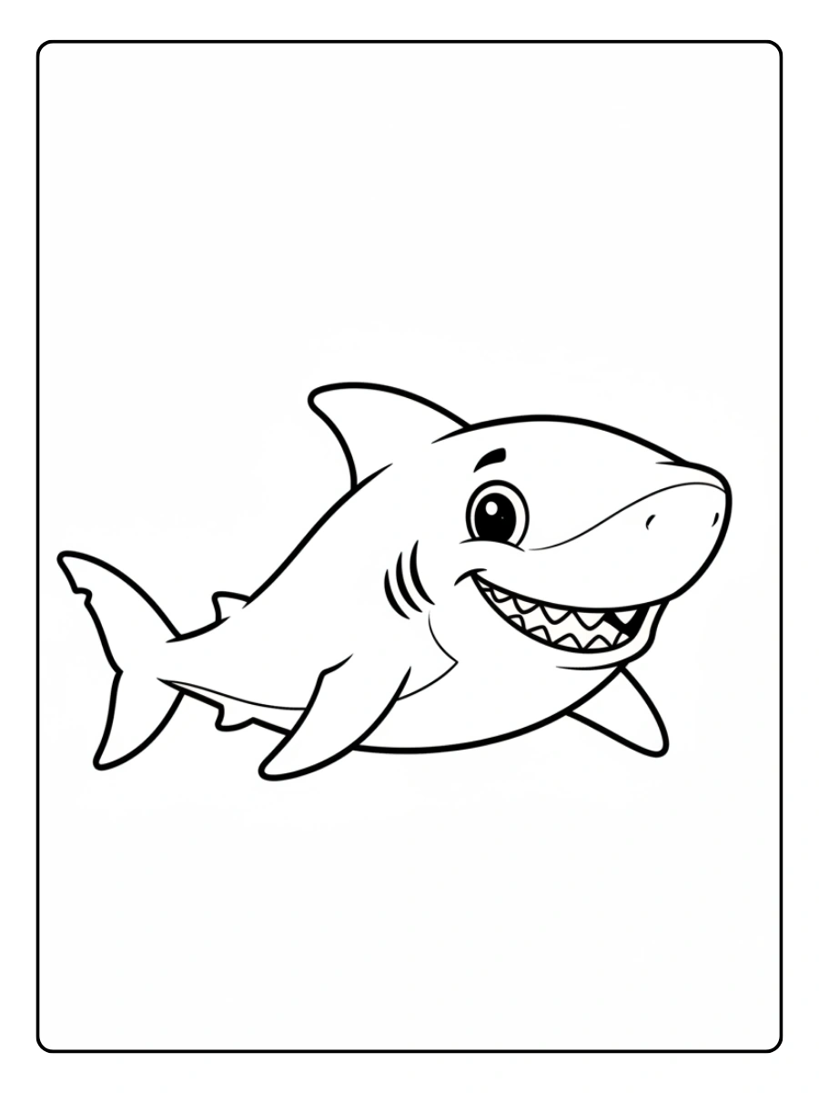Shark Coloring Pages – Simple Shark