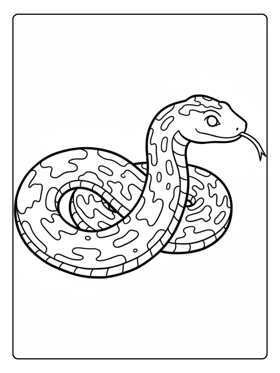 Snake Coloring Pages – Black and White Snake