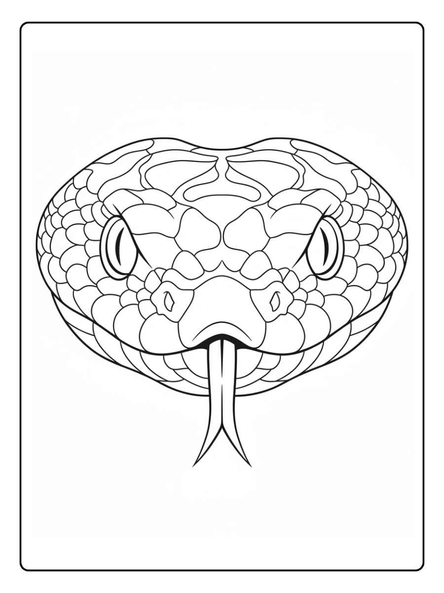 Snake Coloring Pages – Snake Face Close Up