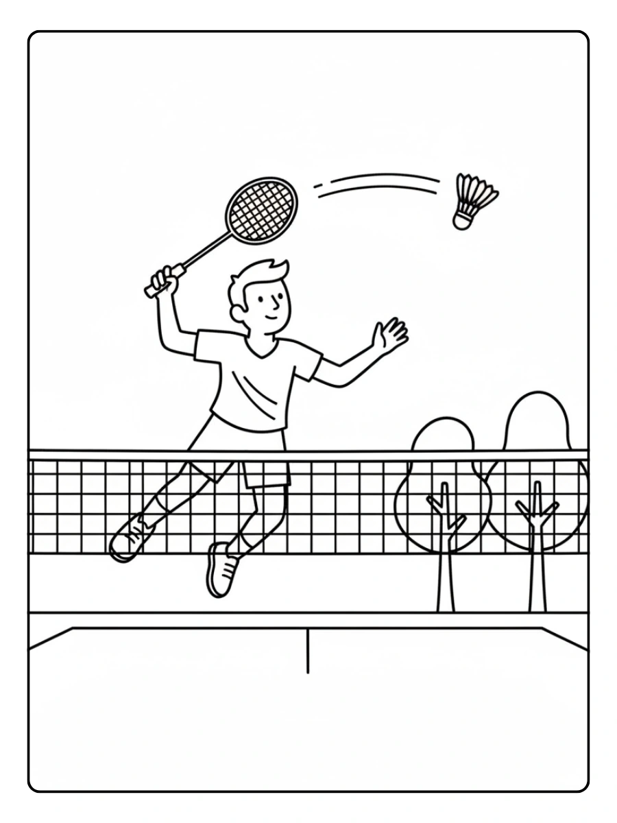 Sports Coloring Pages – Badminton Sports Coloring Pages – Badminton