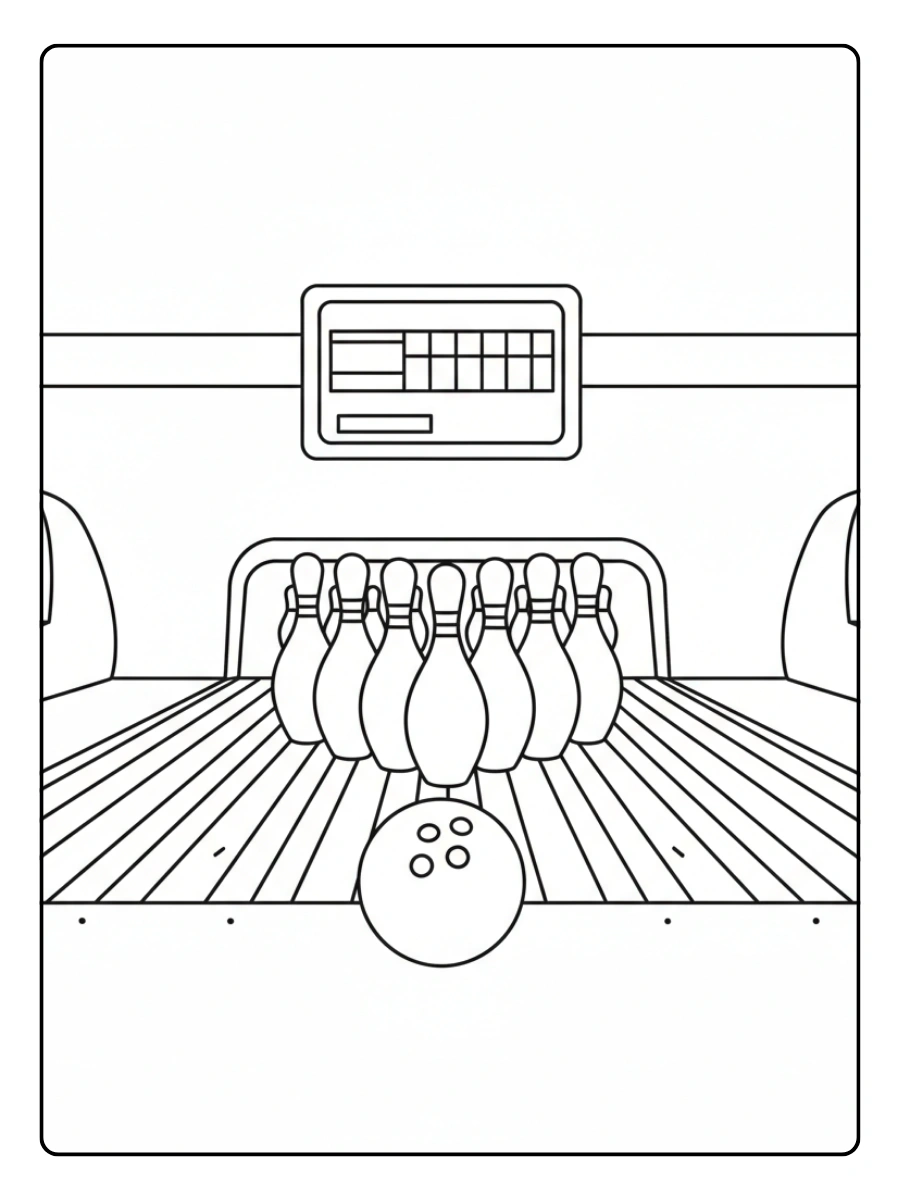 Sports Coloring Pages – Bowling Sports Coloring Pages – Bowling
