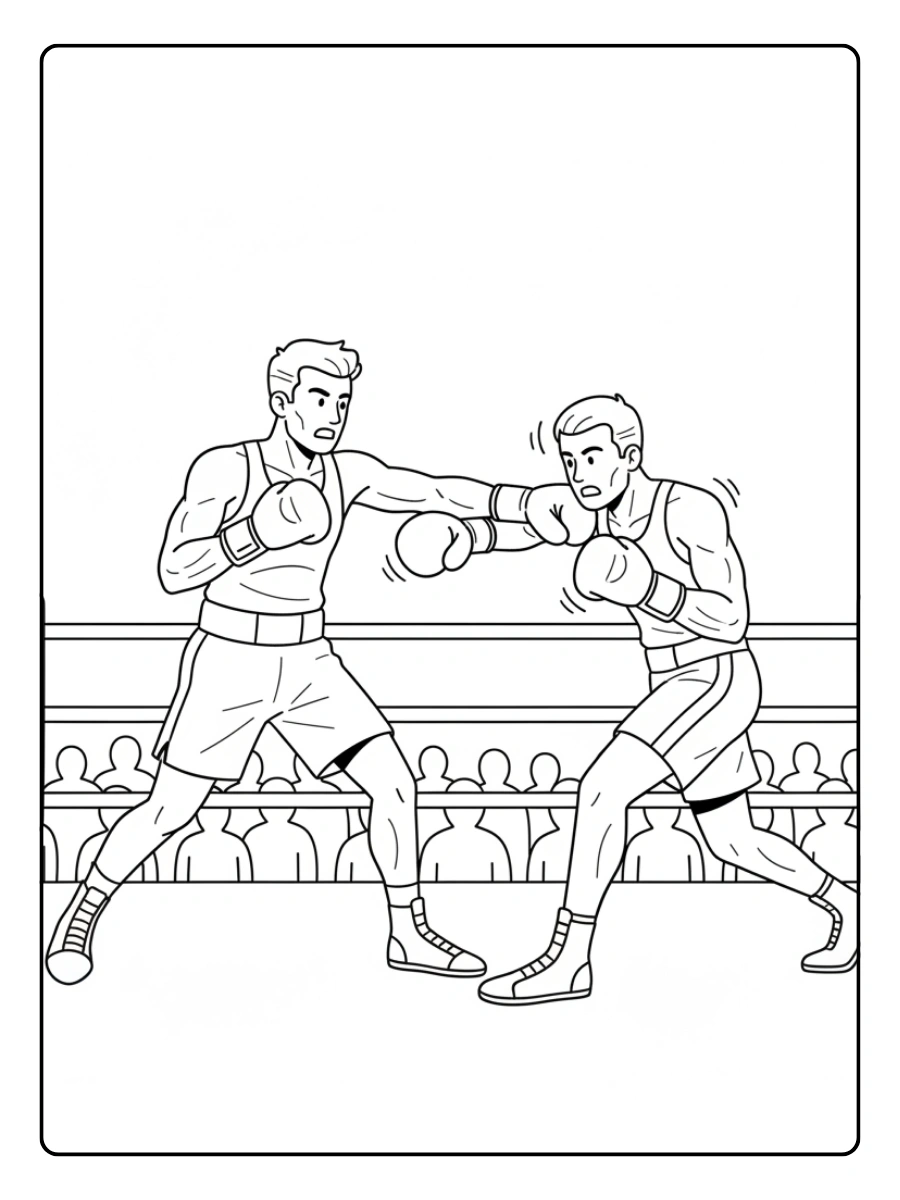 Sports Coloring Pages – Boxing Sports Coloring Pages – Boxing
