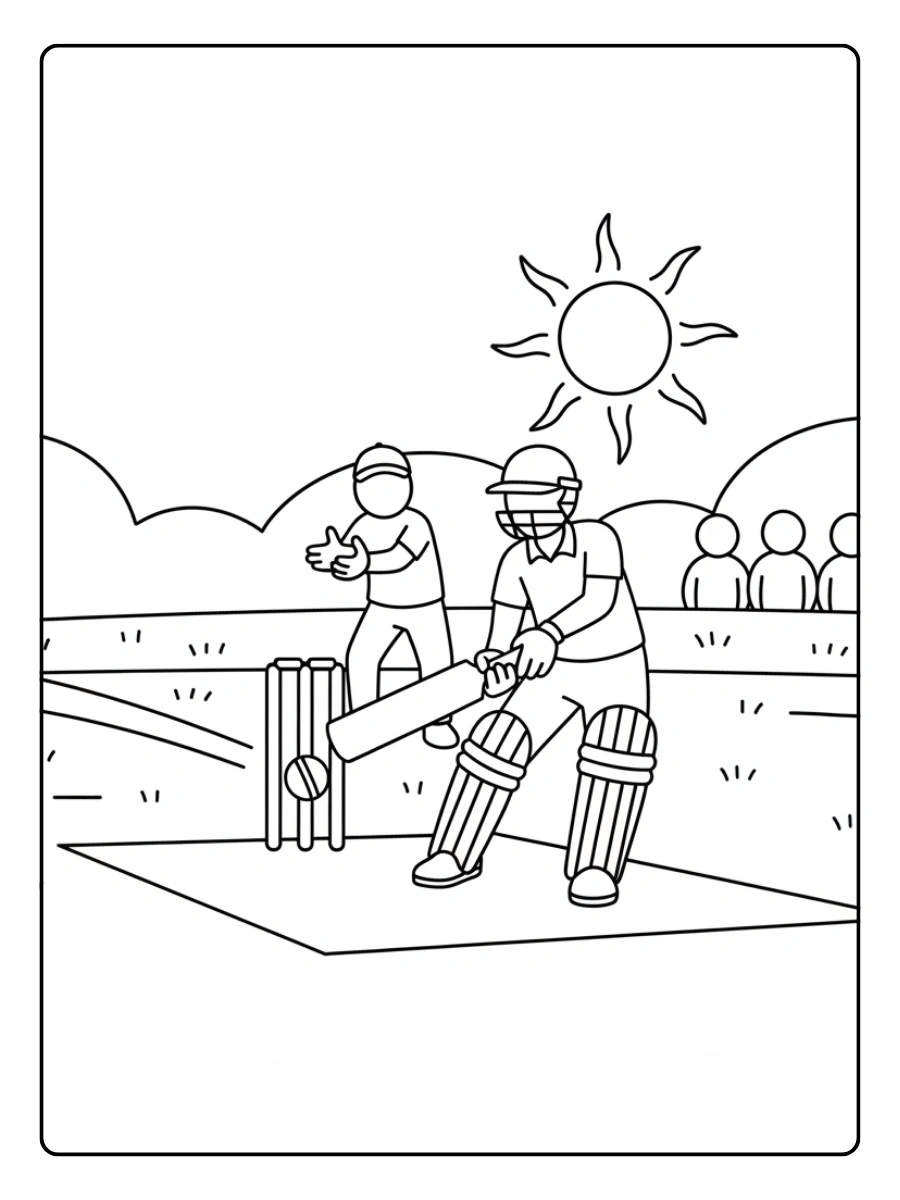 Sports Coloring Pages – Cricket Sports Coloring Pages – Cricket