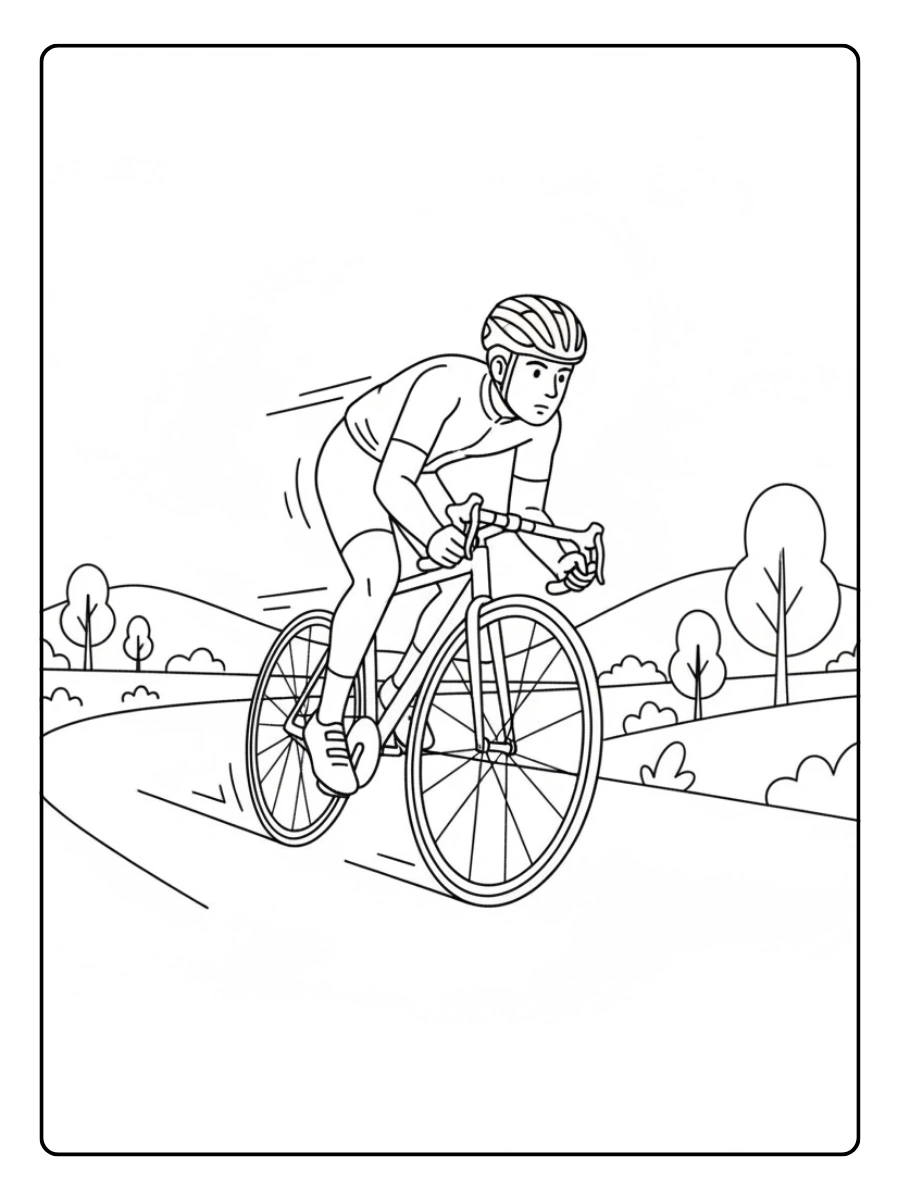 Sports Coloring Pages – Cycling Sports Coloring Pages – Cycling