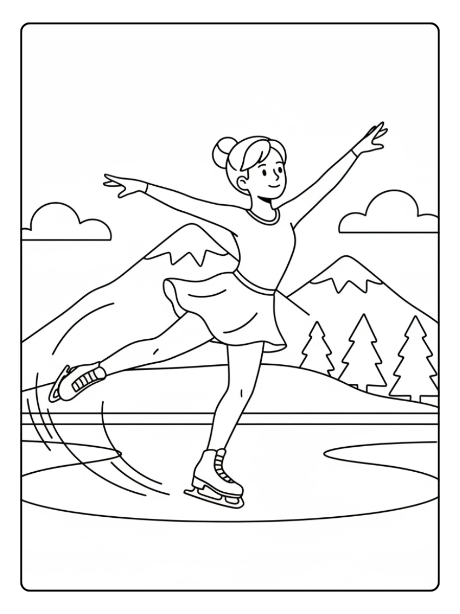 Sports Coloring Pages – Figure Skating Sports Coloring Pages – Figure Skating