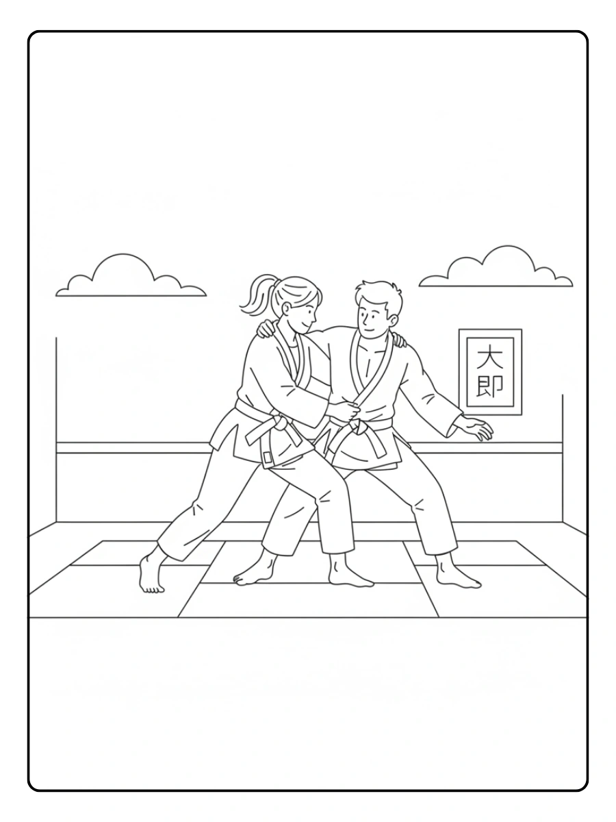 Sports Coloring Pages – Judo Sports Coloring Pages – Judo