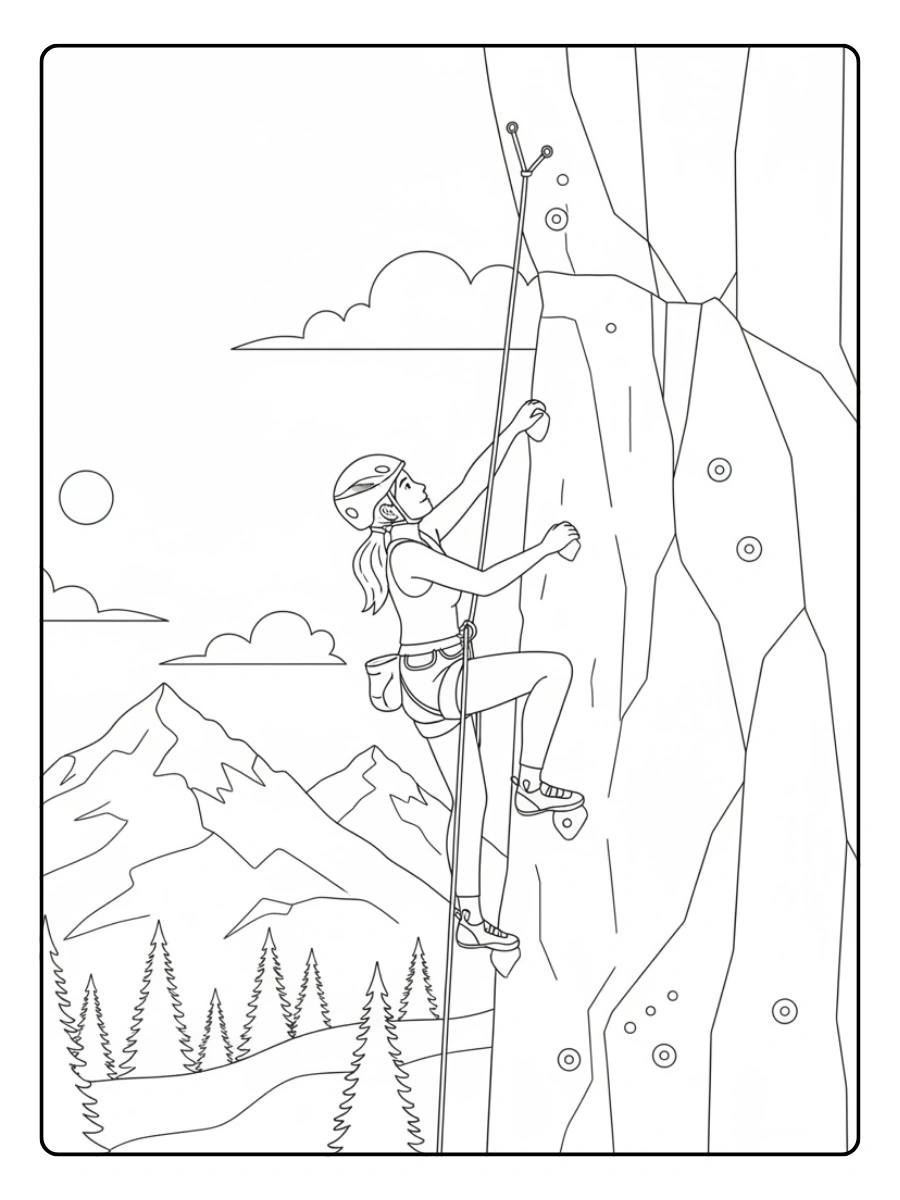 Sports Coloring Pages – Rock Climbing Sports Coloring Pages – Rock Climbing