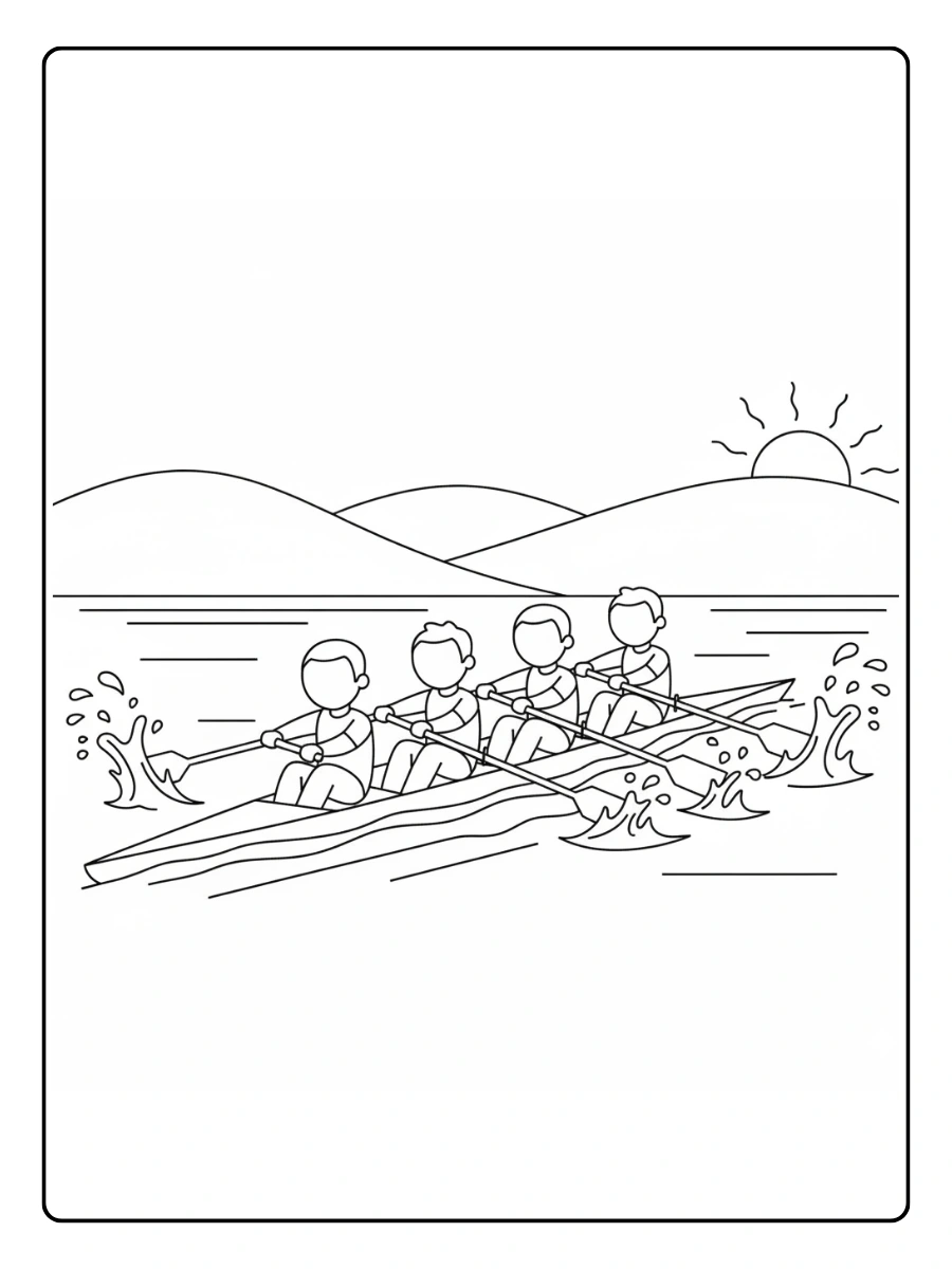 Sports Coloring Pages – Rowing Sports Coloring Pages – Rowing