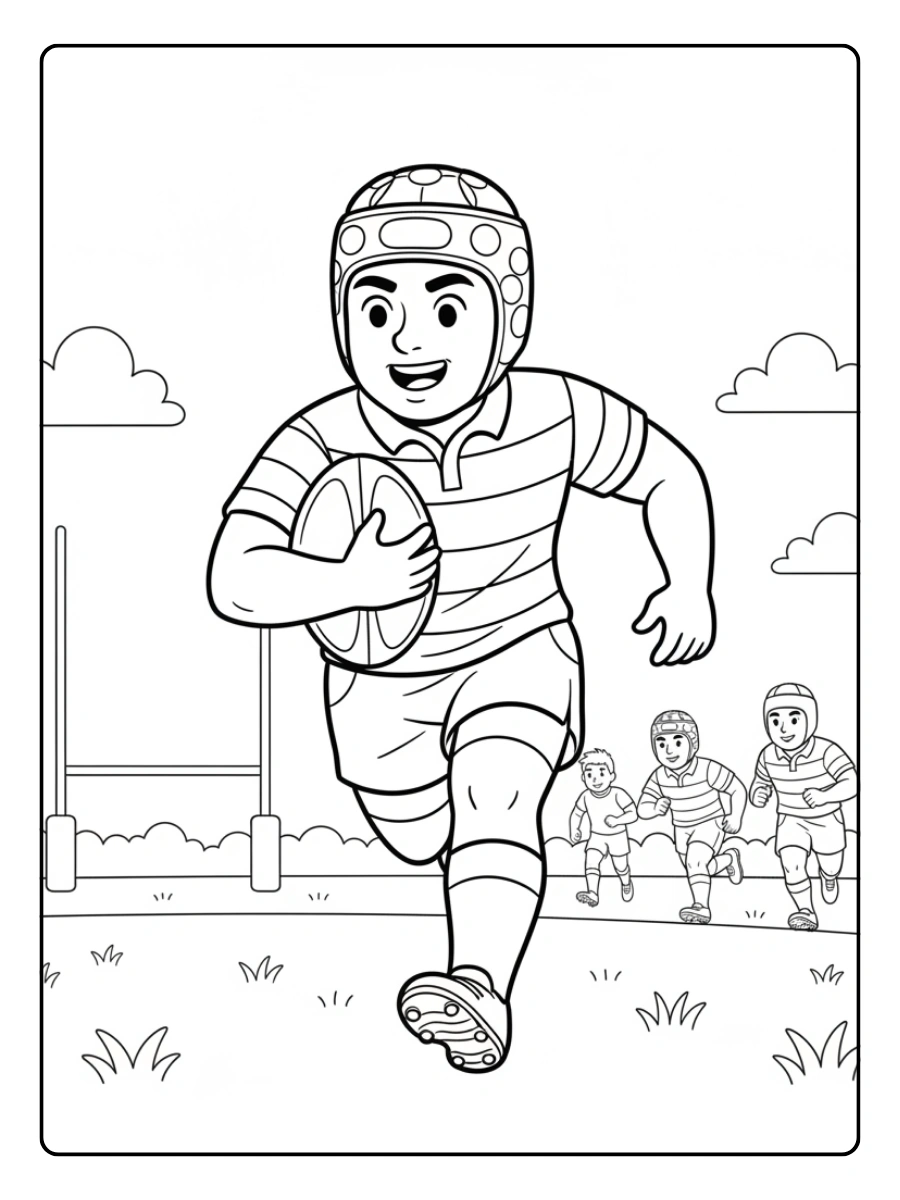 Sports Coloring Pages – Rugby Sports Coloring Pages – Rugby