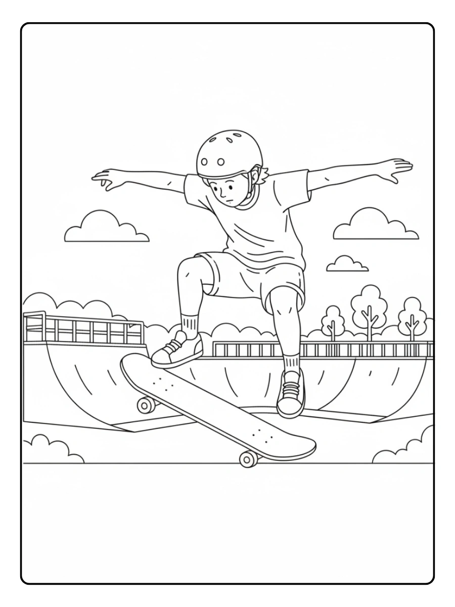 Sports Coloring Pages – Skateboarding Sports Coloring Pages – Skateboarding