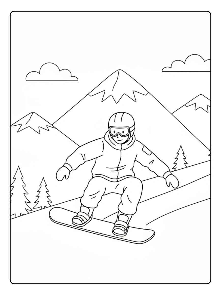 Sports Coloring Pages – Snowboarding Sports Coloring Pages – Snowboarding