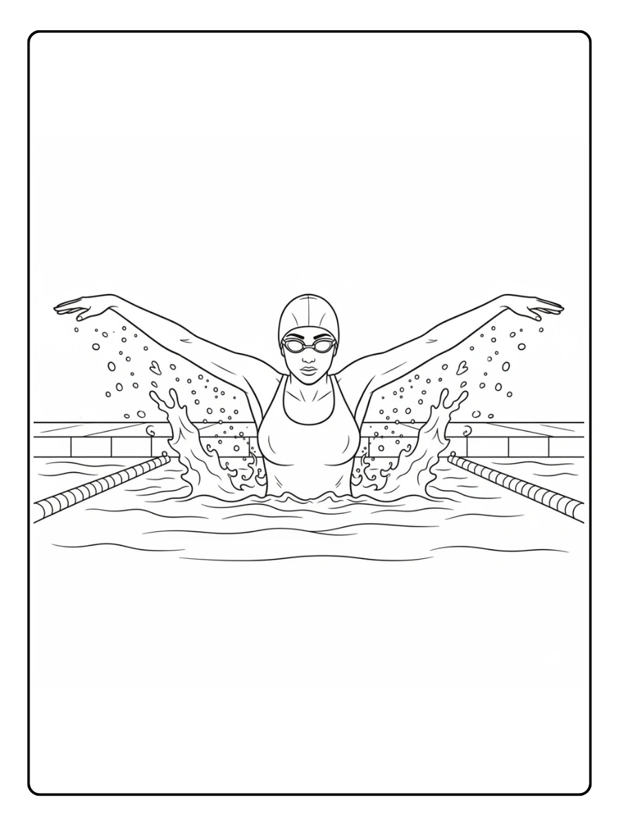 Sports Coloring Pages – Swimming Sports Coloring Pages – Swimming