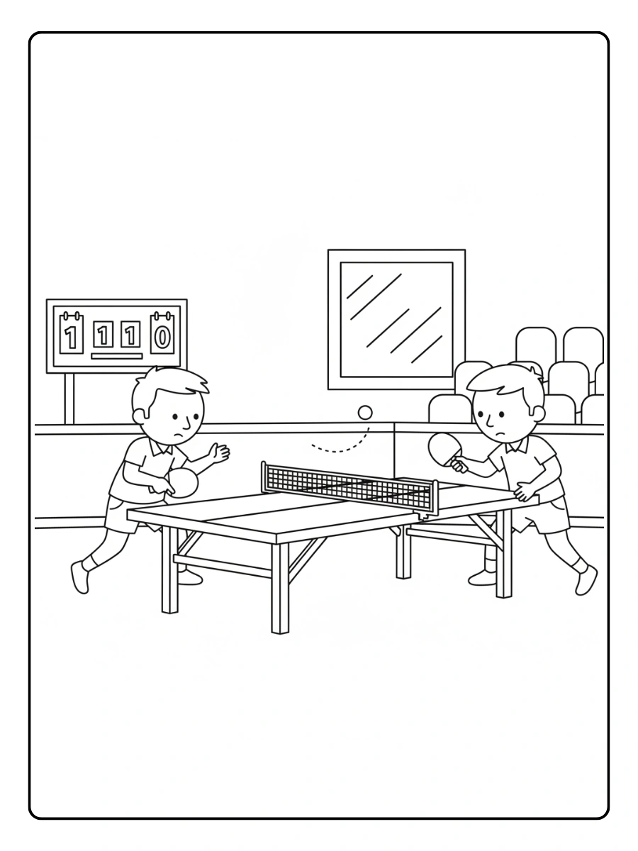 Sports Coloring Pages – Table Tennis Sports Coloring Pages – Table Tennis