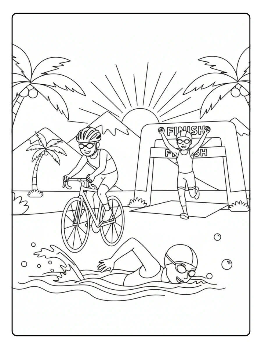 Sports Coloring Pages – Triathlon