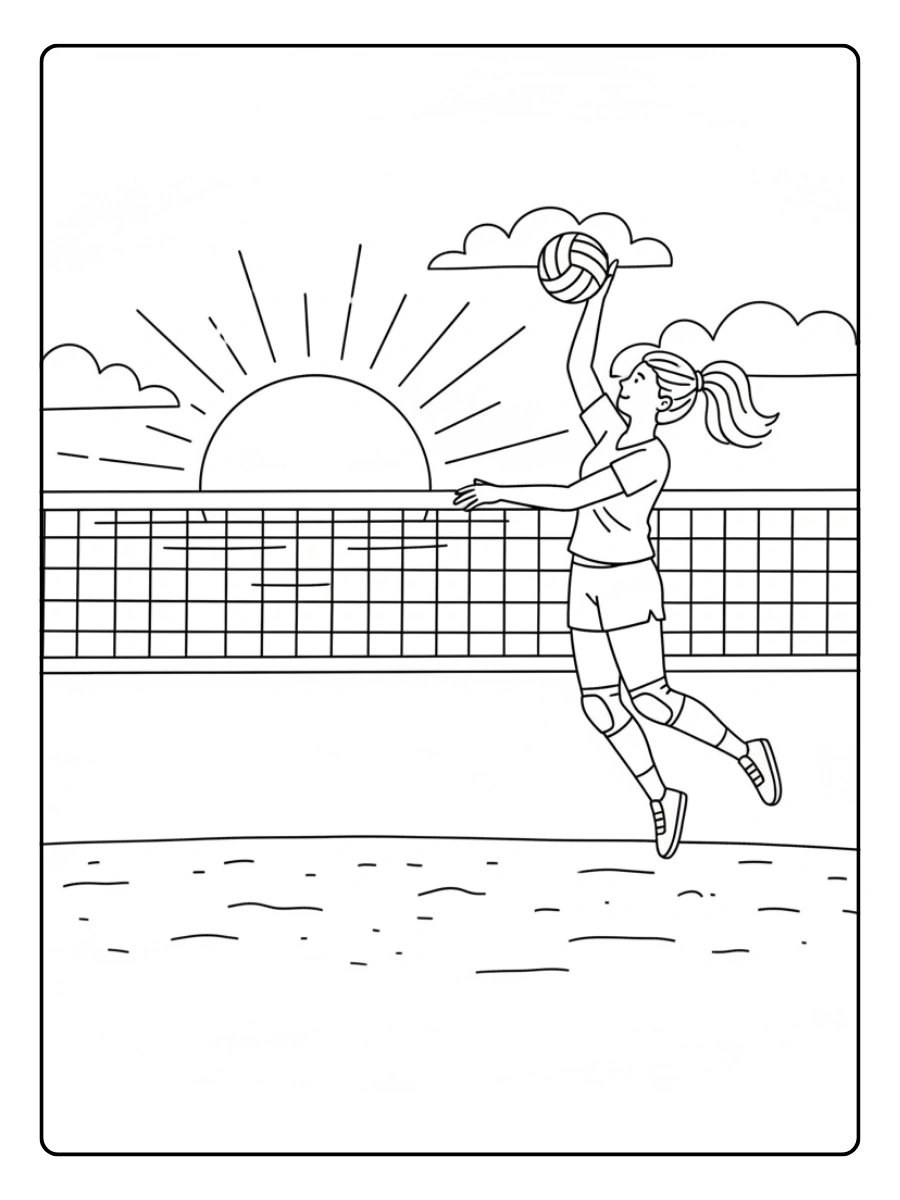 Sports Coloring Pages – Volleyball Sports Coloring Pages – Volleyball