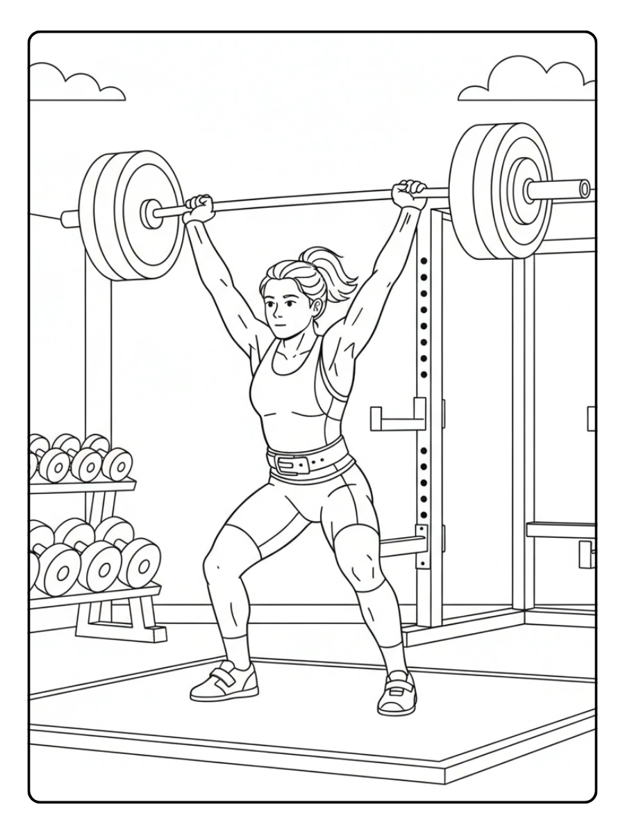 Sports Coloring Pages – Weightlifting Sports Coloring Pages – Weightlifting