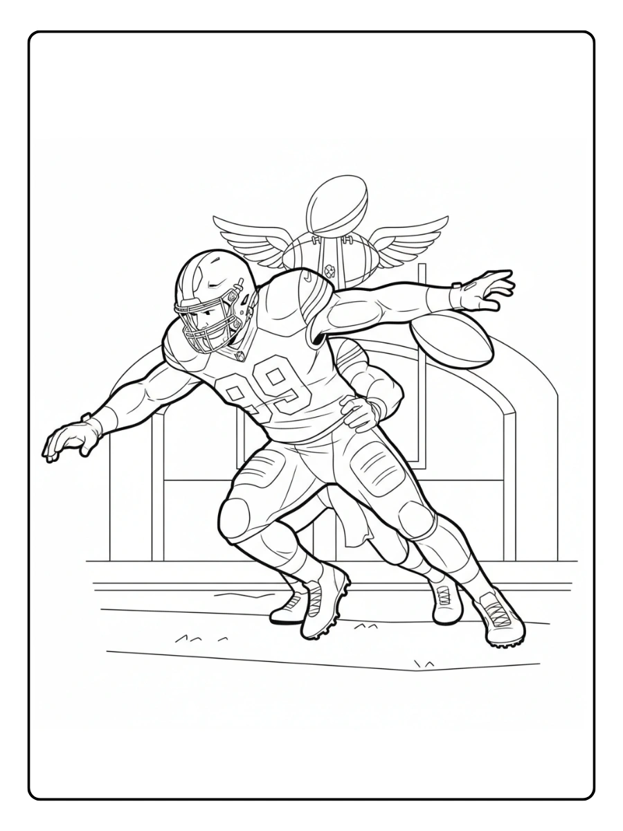 Super Bowl Coloring Pages – Defensive Tackle Action