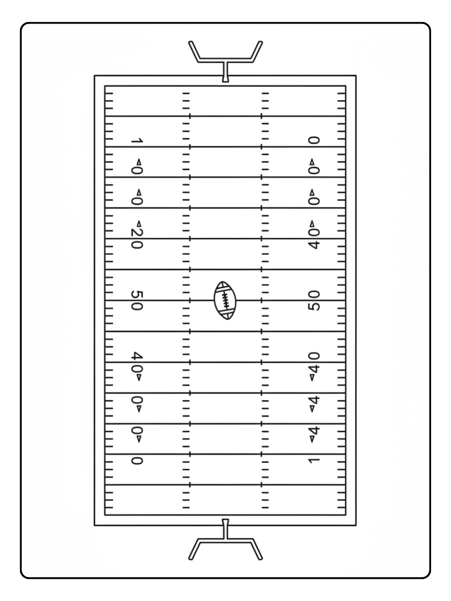 Super Bowl Coloring Pages – Football Field Top View