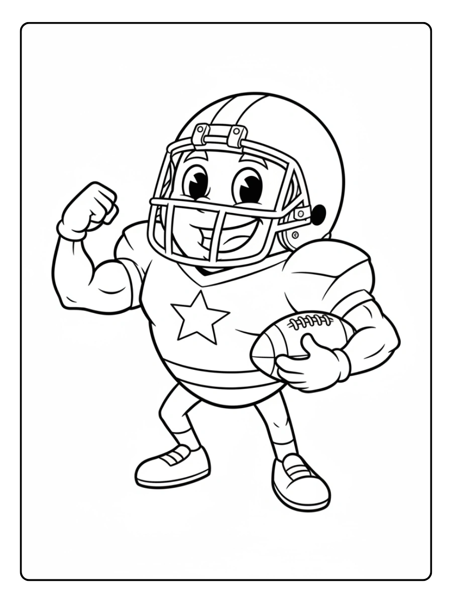 Super Bowl Coloring Pages – Football Mascot