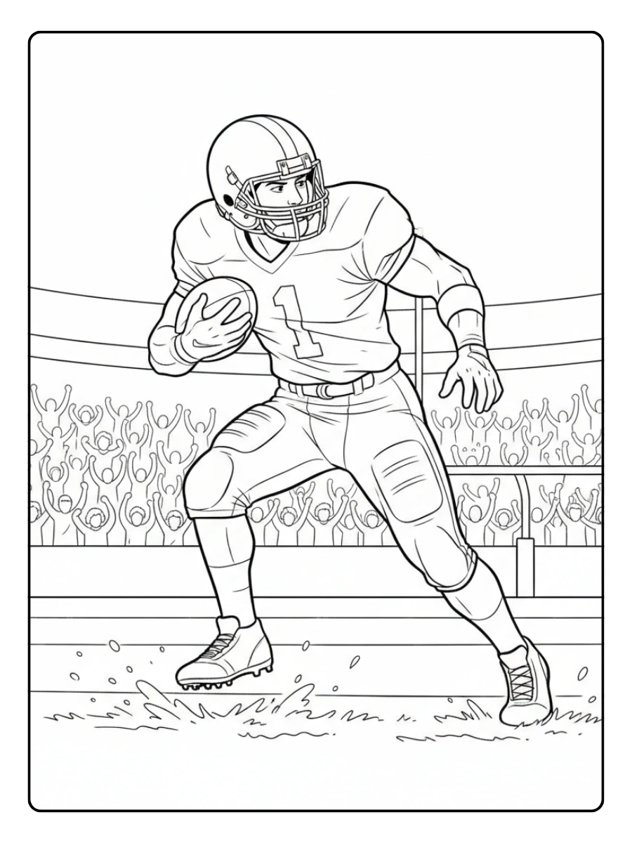 Super Bowl Coloring Pages – Football Player Action