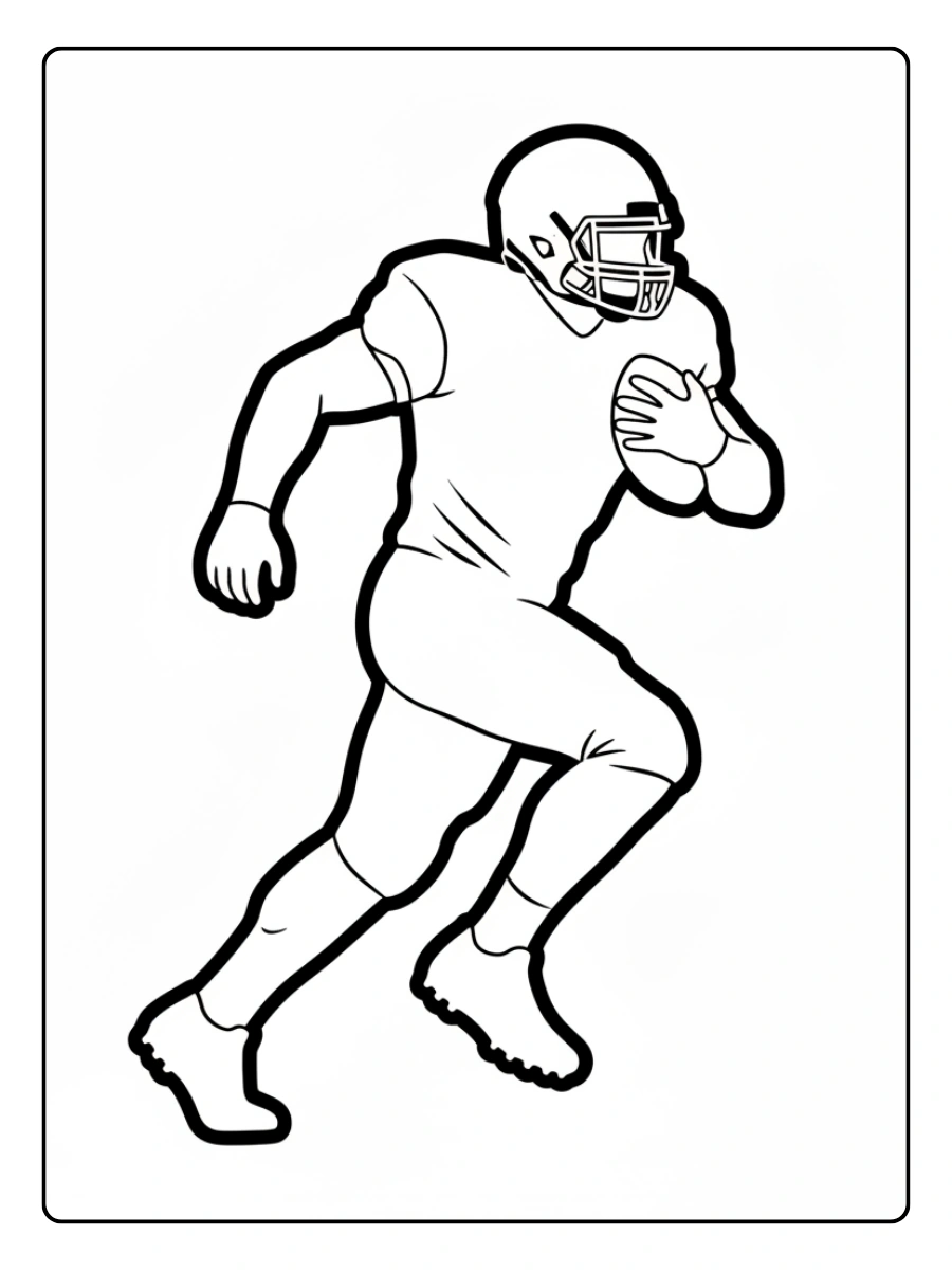 Super Bowl Coloring Pages – Football Player Silhouette