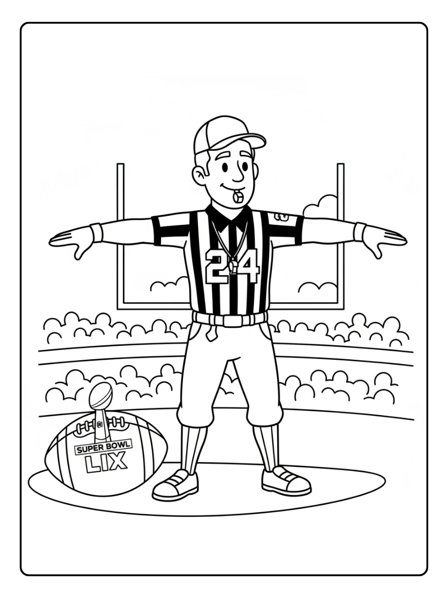 Super Bowl Coloring Pages – Football Referee