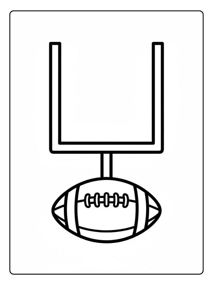 Super Bowl Coloring Pages – Football and Goalposts