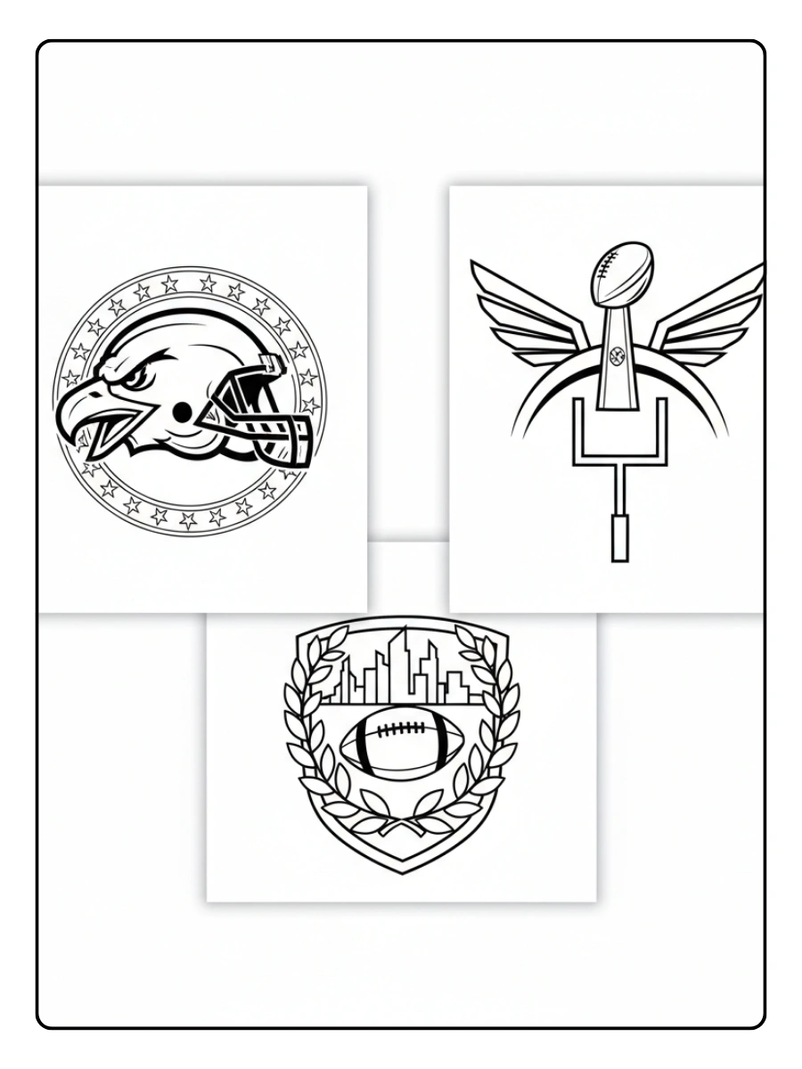 Super Bowl Coloring Pages – Super Bowl Logo Style
