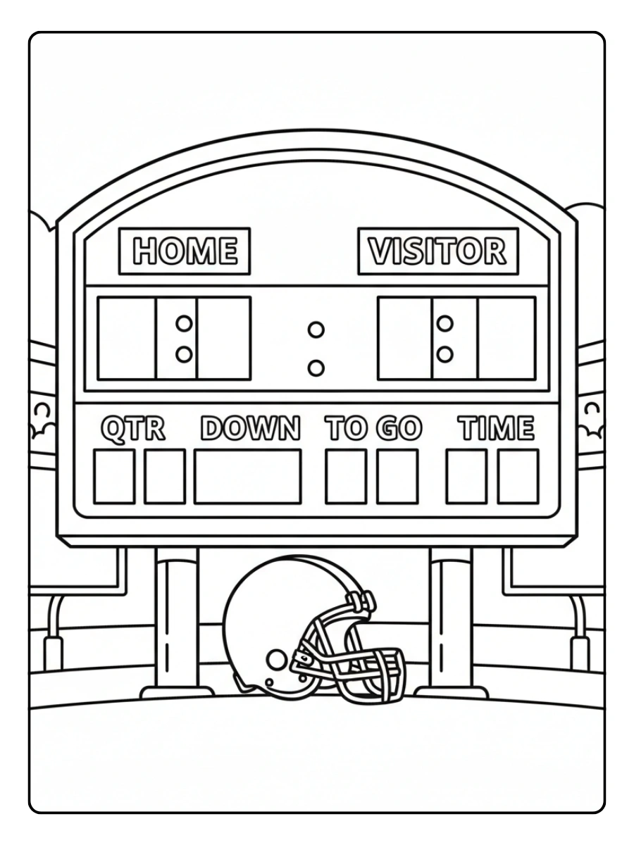 Super Bowl Coloring Pages – Super Bowl Scoreboard