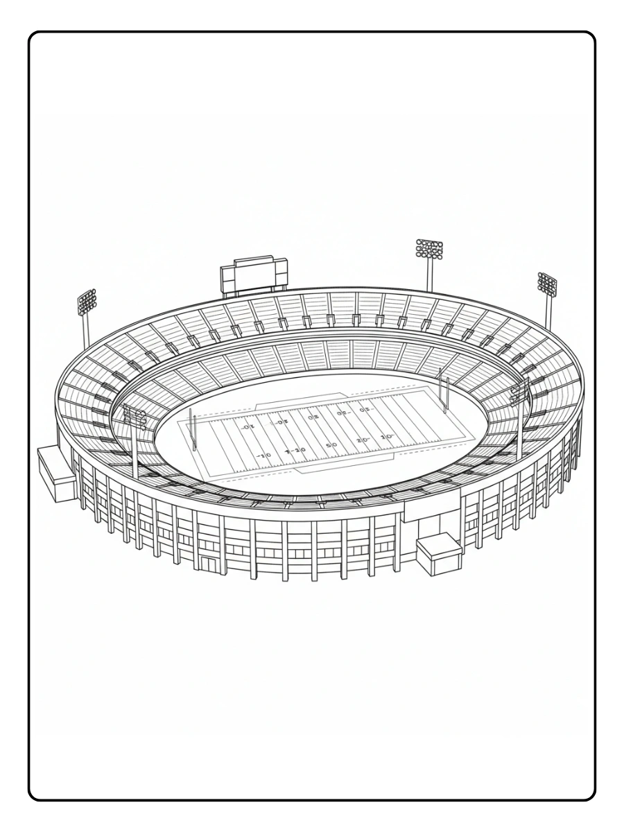 Super Bowl Coloring Pages – Super Bowl Stadium