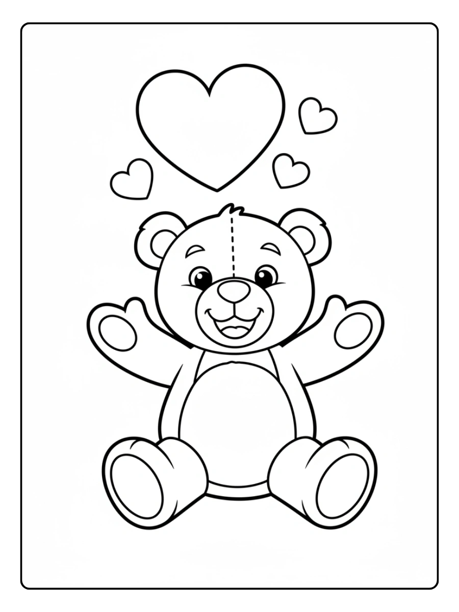 Teddy Bear Valentine Coloring Pages – Teddy Bear Saying I Love You