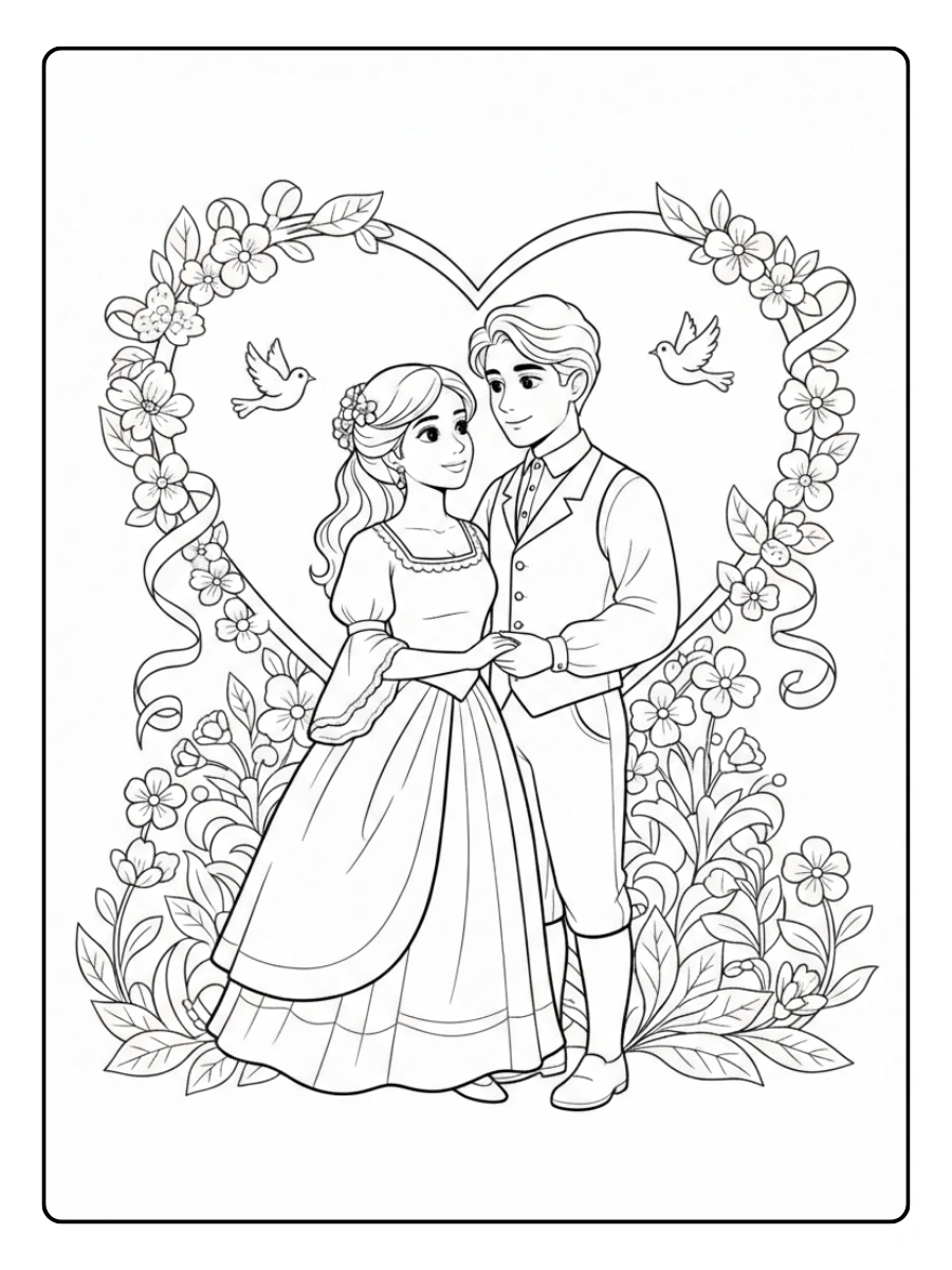 Valentines Coloring Pages – Couple in Love