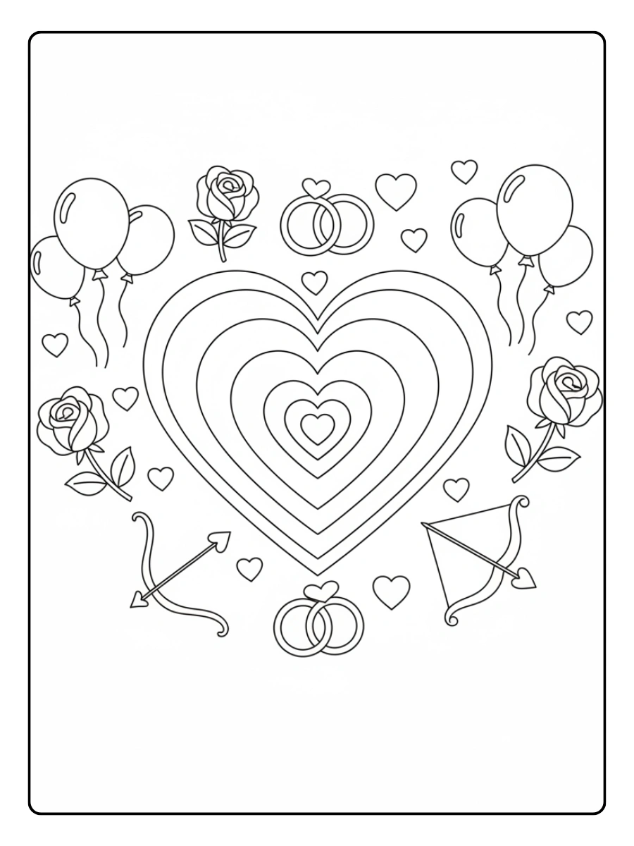 Valentines Coloring Pages – Easy Valentine Design