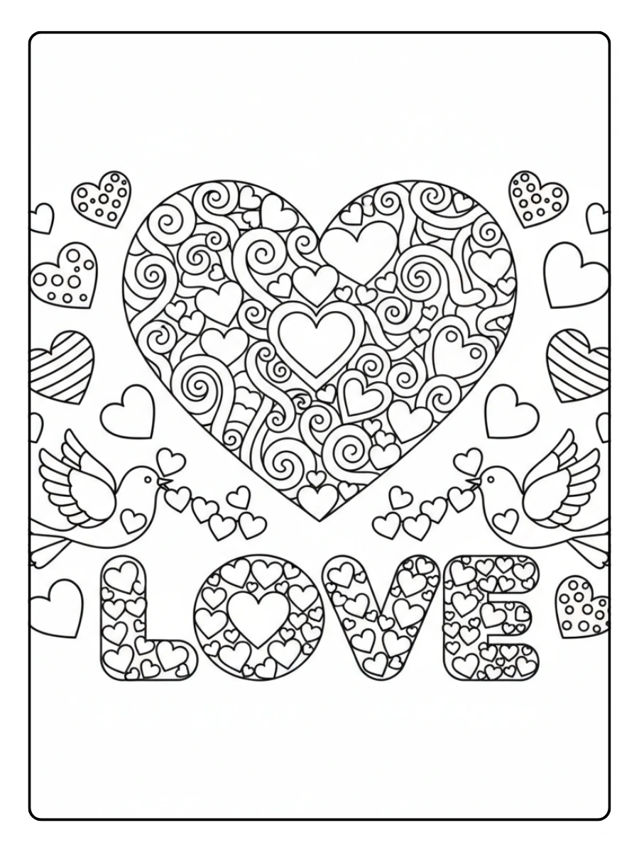 Valentines Coloring Pages – Heart Love