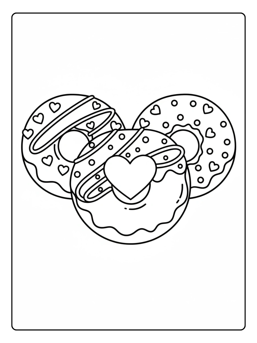 Valentines Coloring Pages – Love Donuts