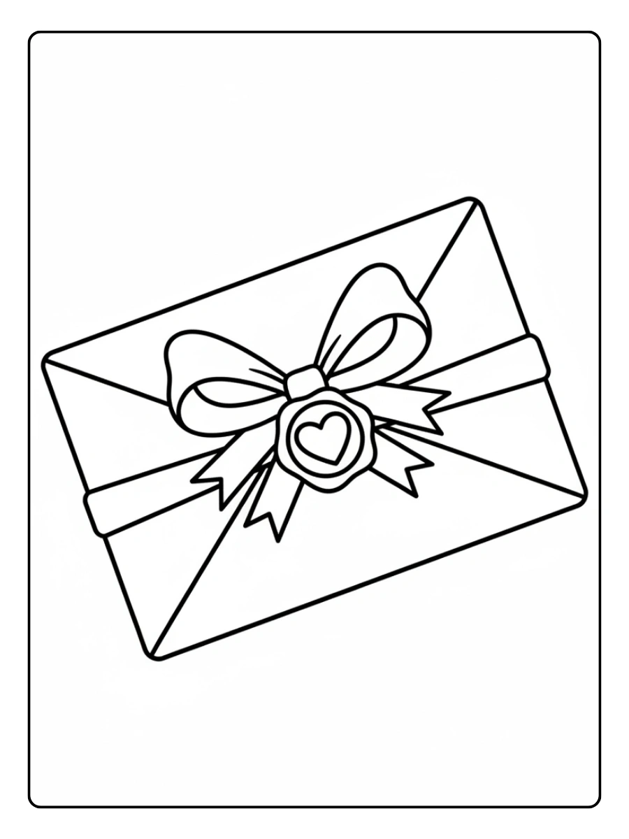 Valentines Coloring Pages – Love Letter