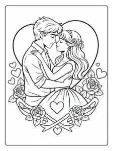 Valentines Coloring Pages – Romantic Couple