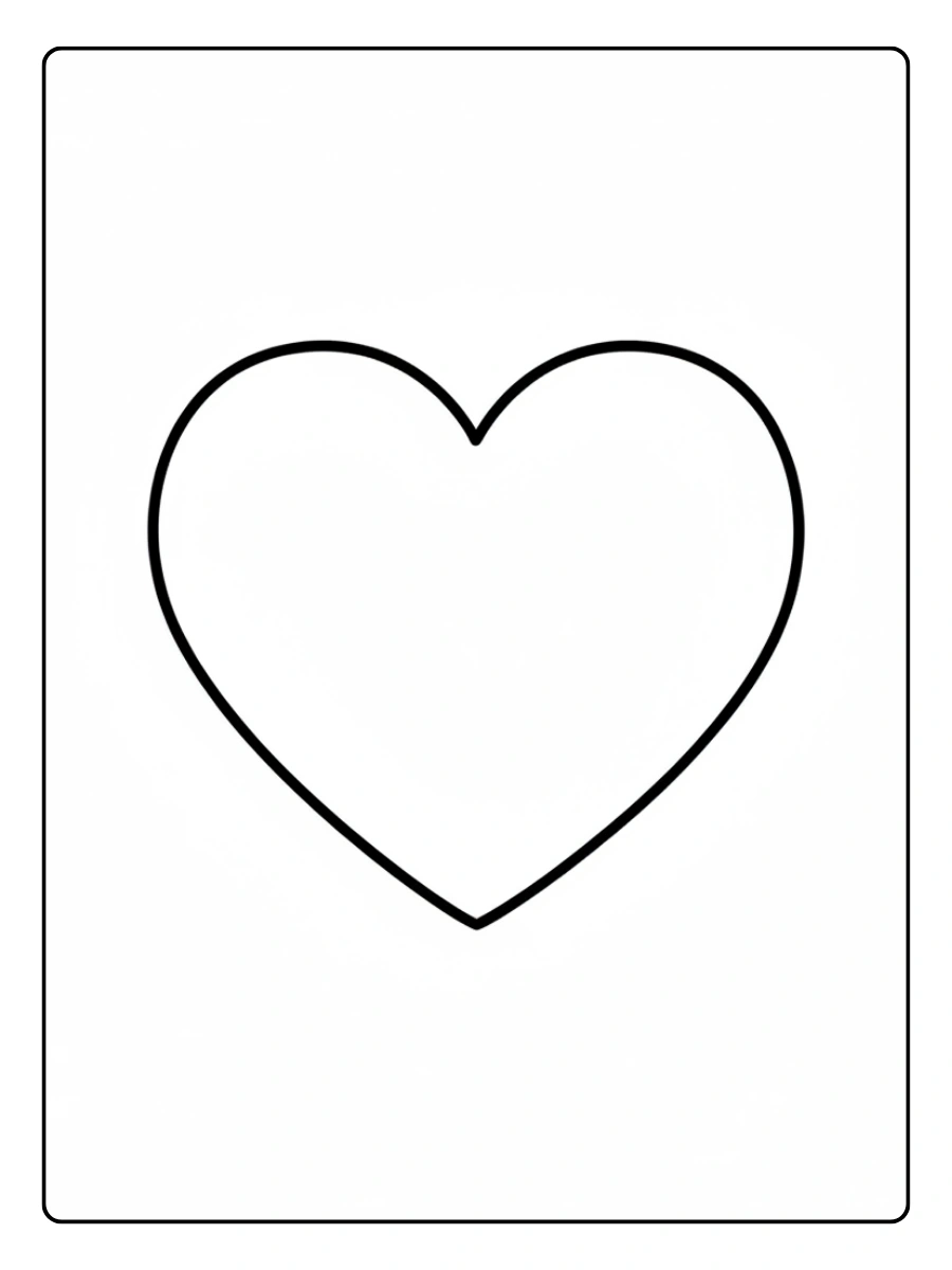 Valentines Coloring Pages – Simple Heart Outline