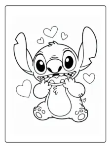stitch valentines coloring pages (10)