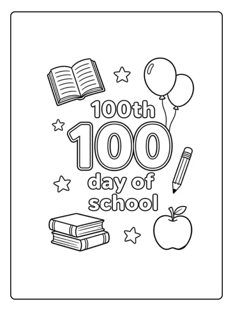 100th day of school coloring pages (10)