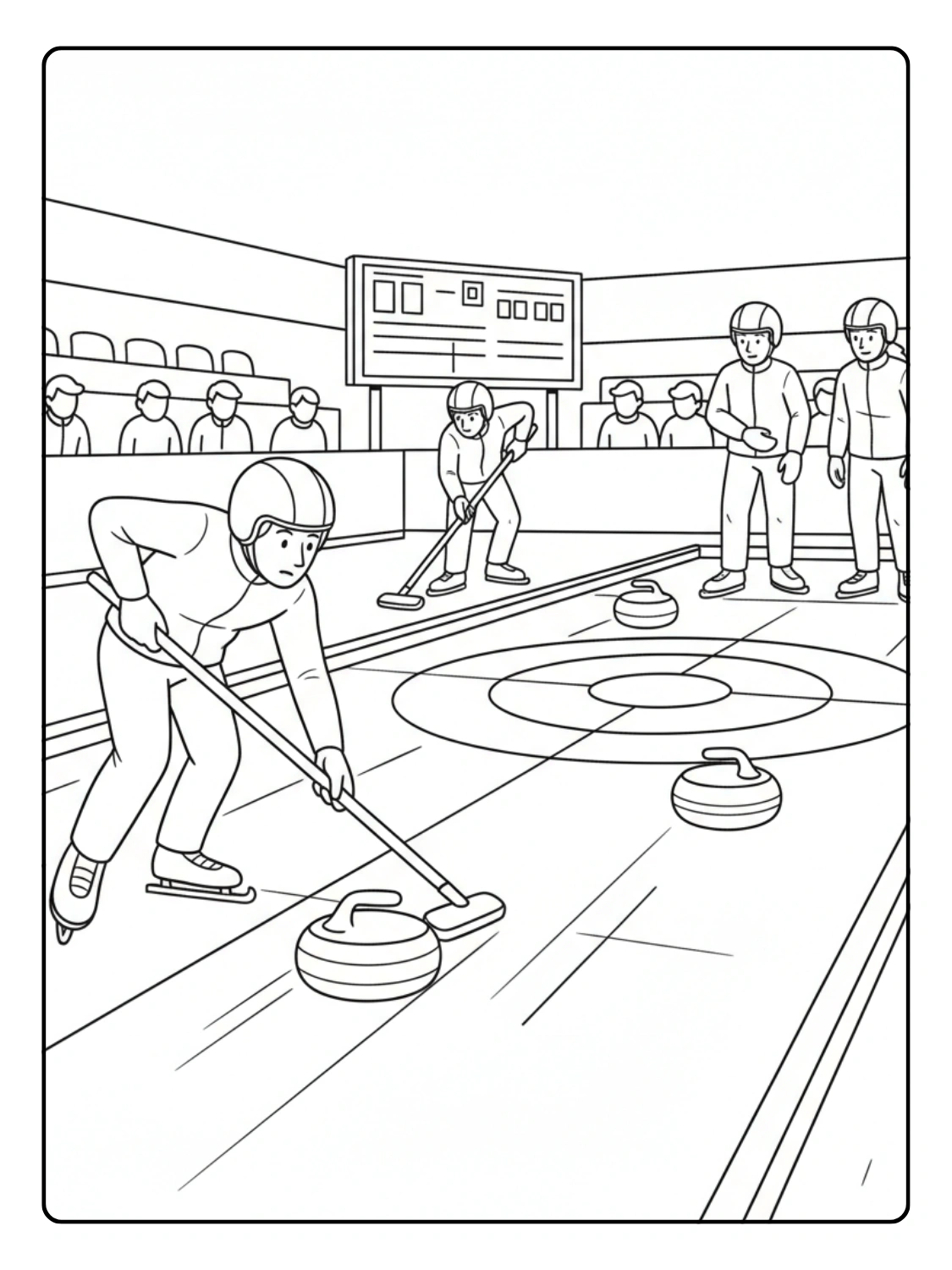 Curling Match Fun Coloring Page
