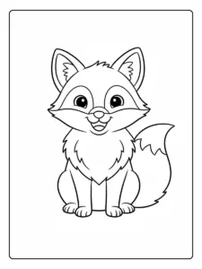Cute Fox Coloring Pages – Cute Fox Sitting Smile