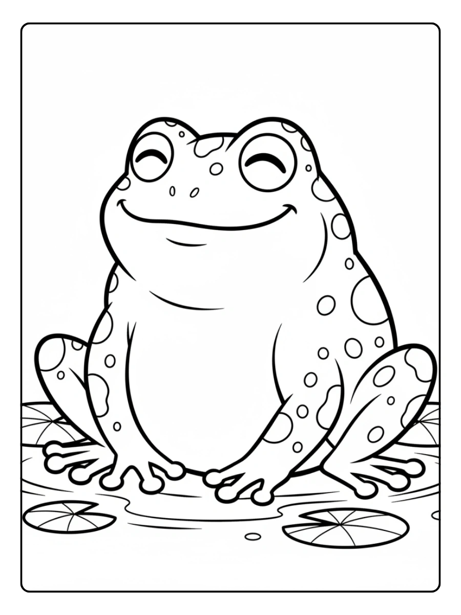 Cute Frog Coloring Pages – Cute Frog Smiling