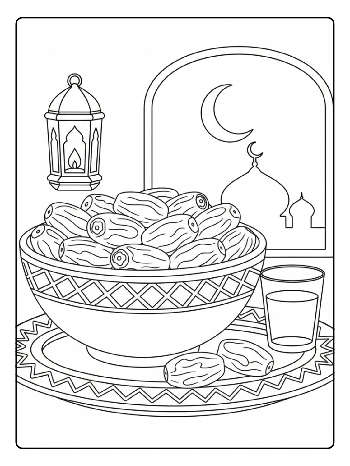 Date Fruits for Iftar Coloring Page