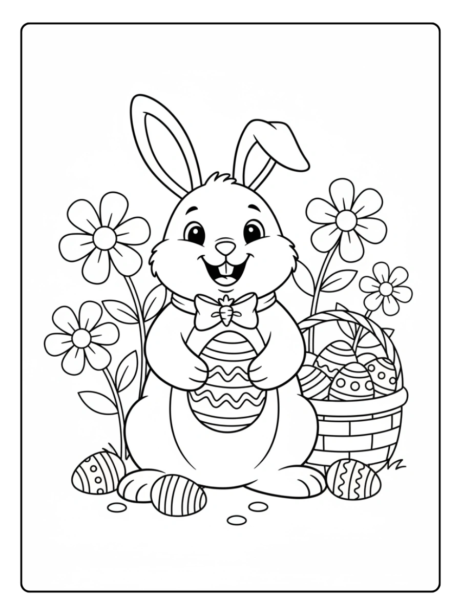 Easter Bunny Coloring Pages – Cute Bunny for Kids
