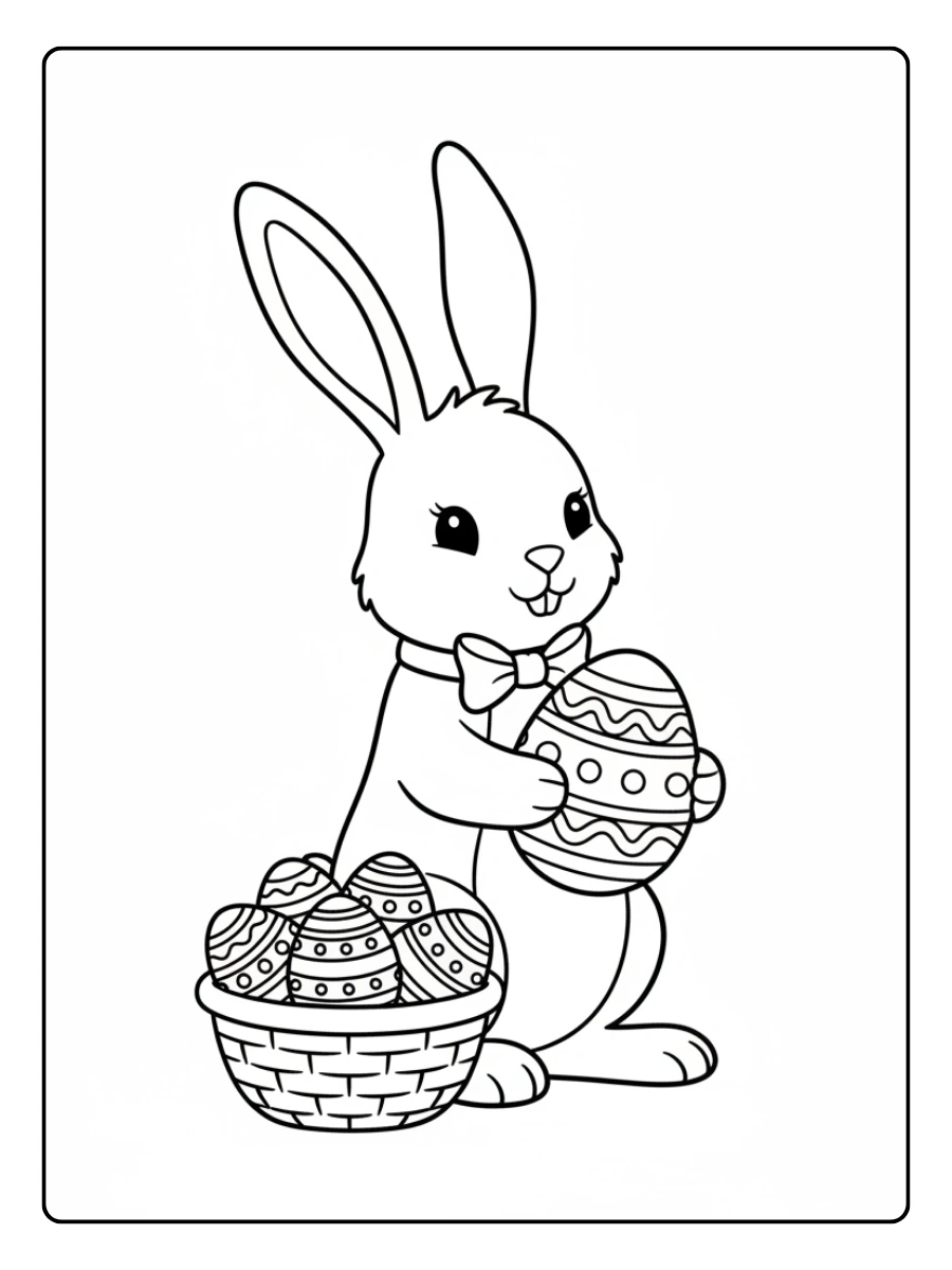 Easter Bunny Coloring Pages – Simple Easter Bunny Outline