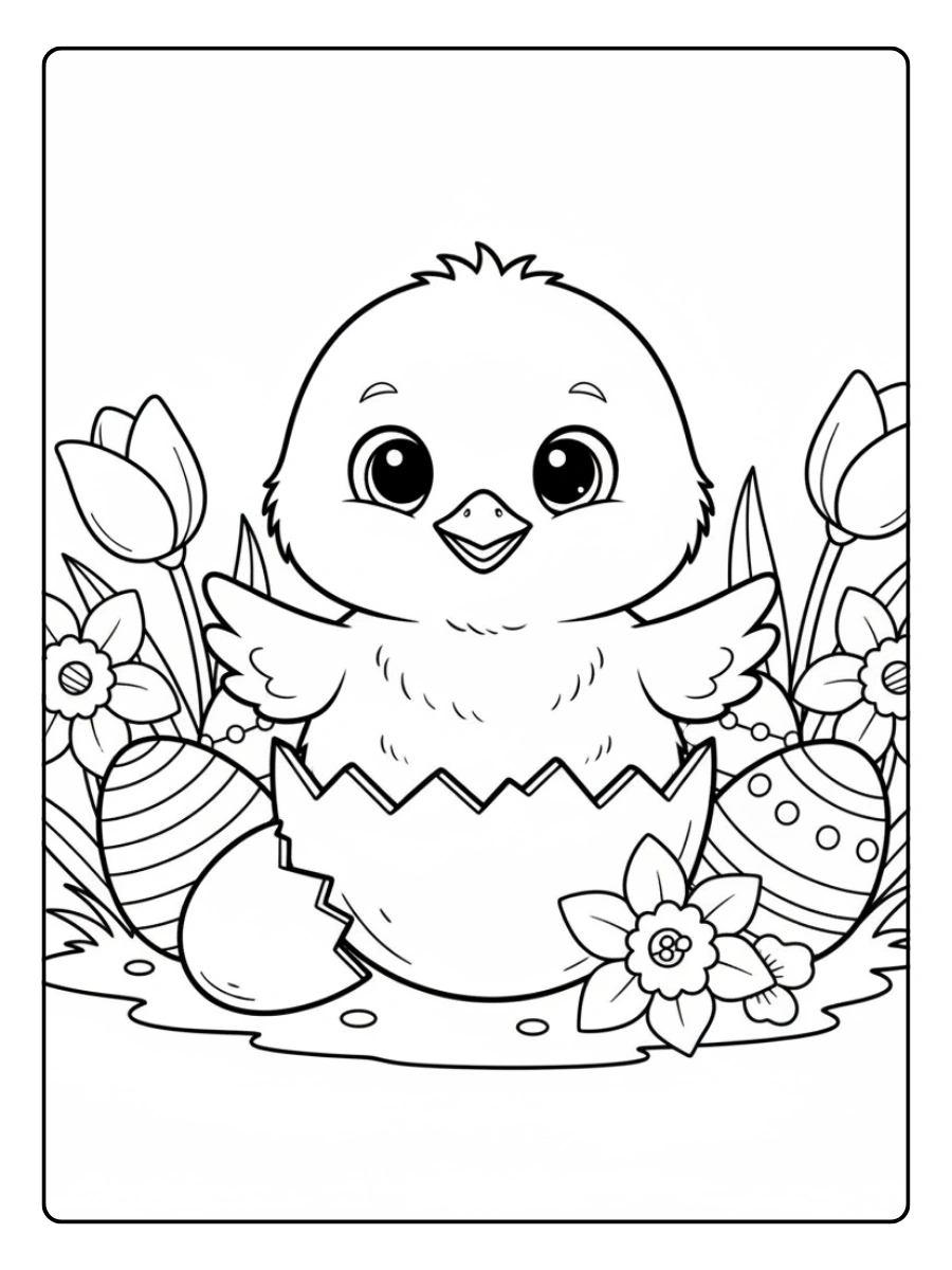 Easter Coloring Pages – Cute Baby Chick